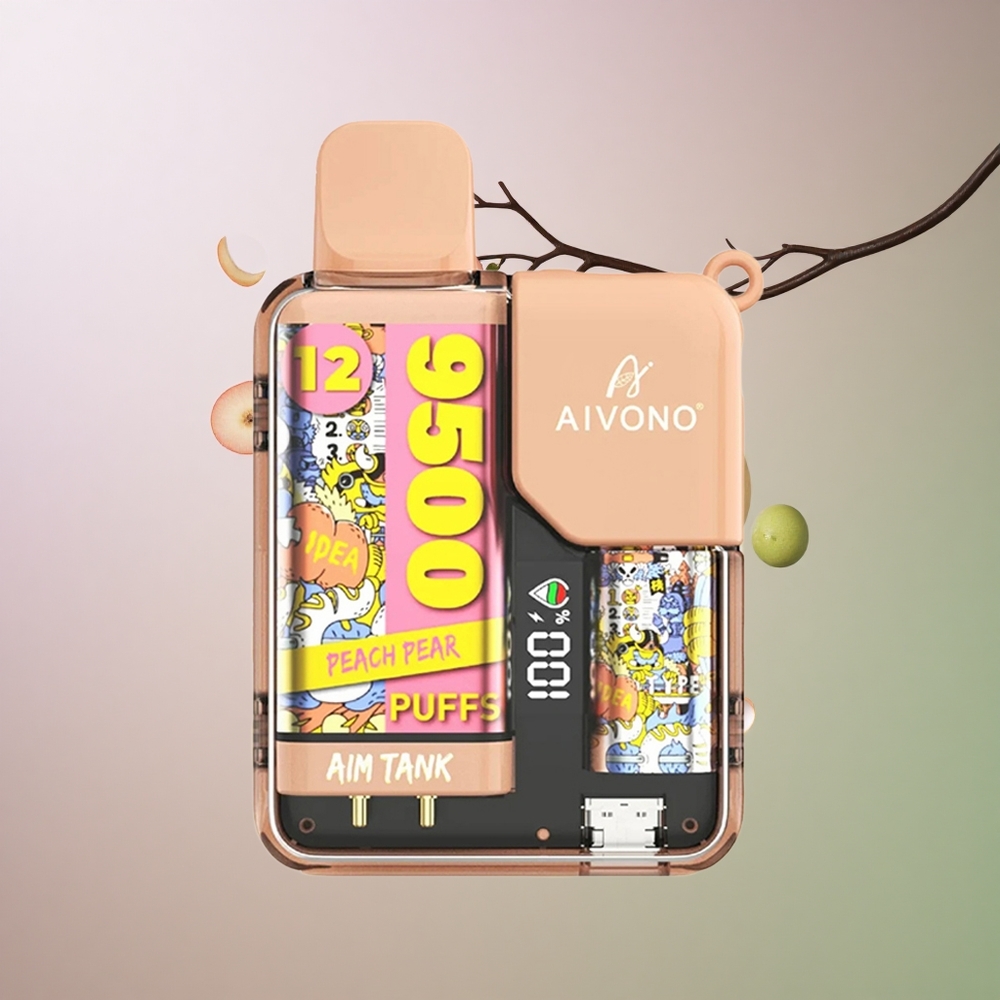 Aivono Aim Tank 9500 אפרסק אגס עם 650mAh ו-18ml