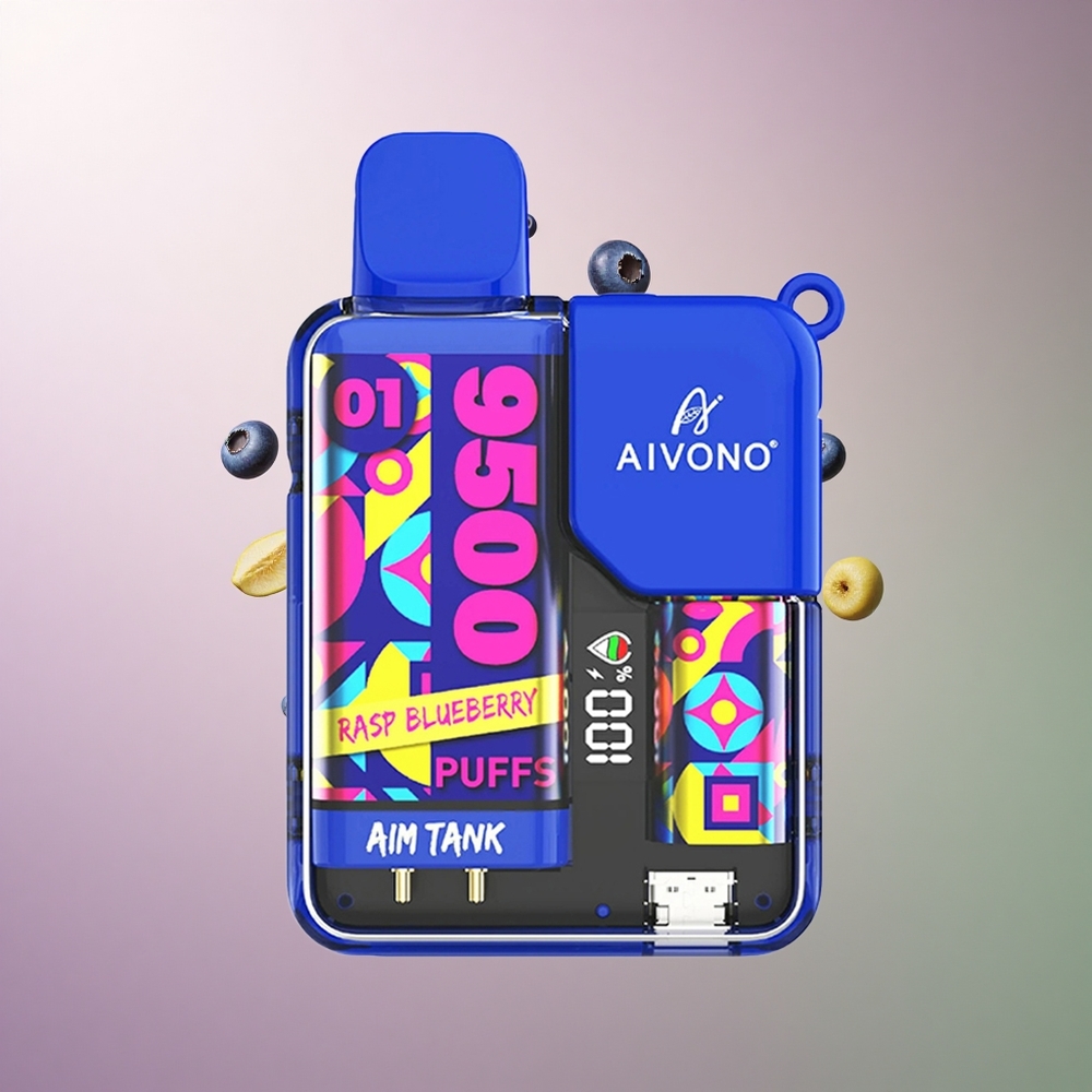 Aivono Aim Tank 9500 אוכמנית פטל עם סוללת 650mAh ומתח נמוך של 1.2ohm