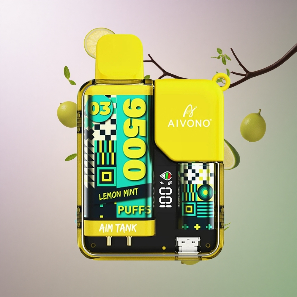 Aivono Aim Tank 9500 לימון נענע עם 650mAh ו-5% ניקוטין
